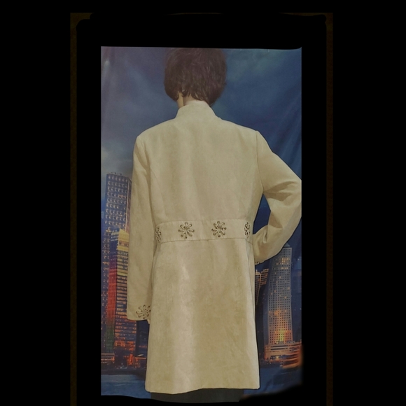 Sandra & Andre Faux Suede Camel Coat L - Picture 3 of 5